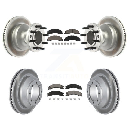 [Avant + Arrière] Kit de disque (revêtu) et plaquette (céramique) de frein pour Ford E-350 Super Duty Econoline avec Dual Wheels KGC-102025