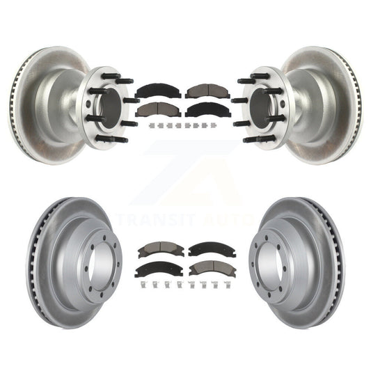 [Avant + Arrière] Kit de disque (revêtu) et plaquette (céramique) de frein pour Ford E-350 Super Duty Econoline avec Dual Wheels KGC-102025
