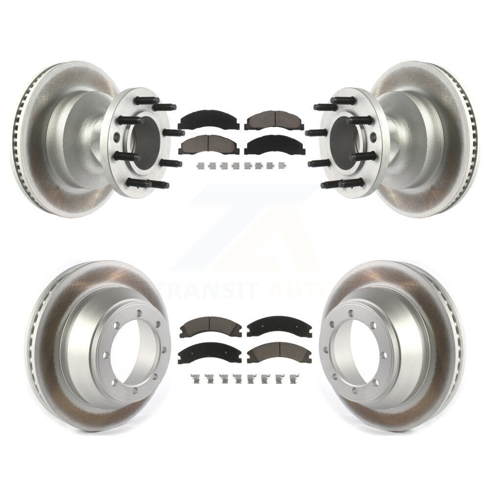 [Avant + Arrière] Kit de disque (revêtu) et plaquette (céramique) de frein pour Ford E-450 Super Duty KGC-102026