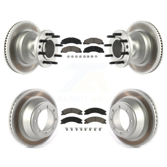 [Avant + Arrière] Kit de disque (revêtu) et plaquette (céramique) de frein pour Ford E-450 Super Duty KGC-102026