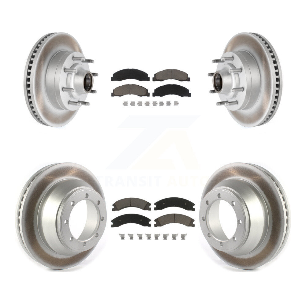 [Avant + Arrière] Kit de disque (revêtu) et plaquette (céramique) de frein pour Ford E-450 Super Duty avec Single Wheels KGC-102027