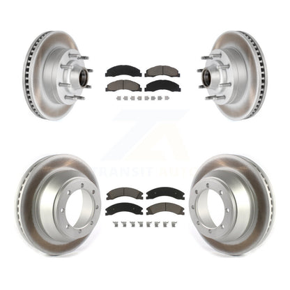 [Avant + Arrière] Kit de disque (revêtu) et plaquette (céramique) de frein pour Ford E-450 Super Duty avec Single Wheels KGC-102027