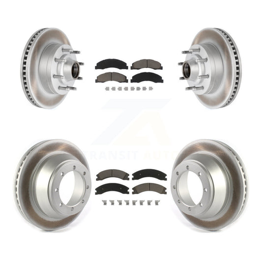 [Avant + Arrière] Kit de disque (revêtu) et plaquette (céramique) de frein pour Ford E-450 Super Duty avec Single Wheels KGC-102027