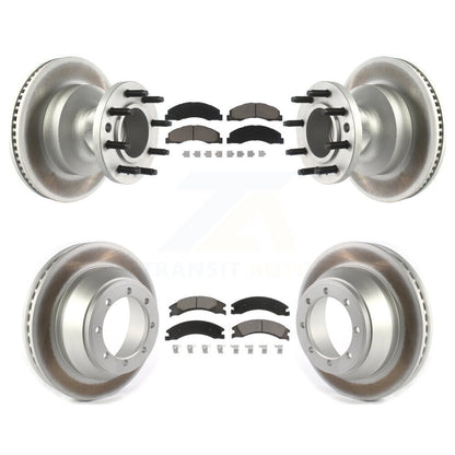 [Avant + Arrière] Kit de disque (revêtu) et plaquette (céramique) de frein pour 2009-2010 Ford E-450 Super Duty DIESEL engine avec Dual Wheels KGC-102028