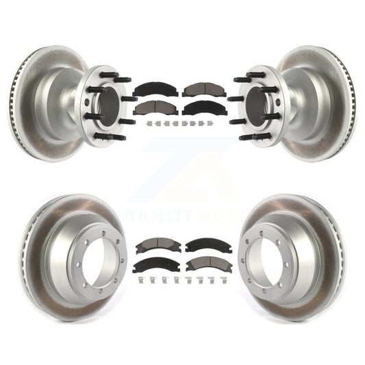 [Avant + Arrière] Kit de disque (revêtu) et plaquette (céramique) de frein pour 2009-2010 Ford E-450 Super Duty DIESEL engine avec Dual Wheels KGC-102028
