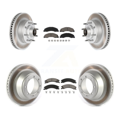 [Avant + Arrière] Kit de disque (revêtu) et plaquette (céramique) de frein pour 2009-2010 Ford E-450 Super Duty DIESEL engine avec Single Wheels KGC-102029