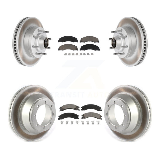 [Avant + Arrière] Kit de disque (revêtu) et plaquette (céramique) de frein pour 2009-2010 Ford E-450 Super Duty DIESEL engine avec Single Wheels KGC-102029