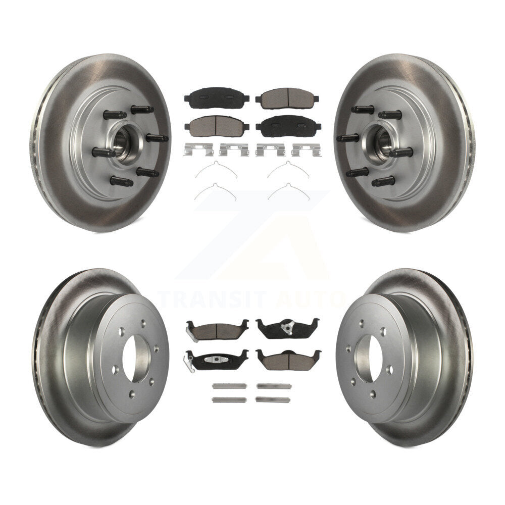 [Avant + Arrière] Kit de disque (revêtu) et plaquette (céramique) de frein pour Ford F-150 Lincoln Mark LT RWD KGC-102030