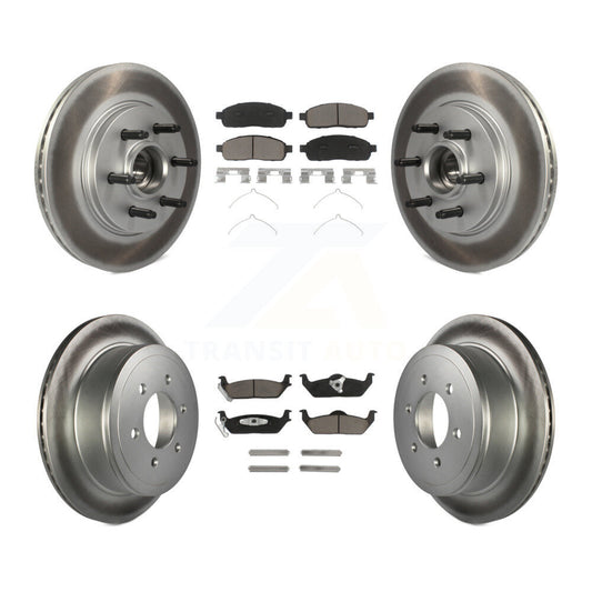 [Avant + Arrière] Kit de disque (revêtu) et plaquette (céramique) de frein pour Ford F-150 Lincoln Mark LT RWD KGC-102030