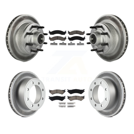 [Avant + Arrière] Kit de disque (revêtu) et plaquette (céramique) de frein pour Ford E-350 Super Duty E-250 Econoline Club Wagon KGC-102031