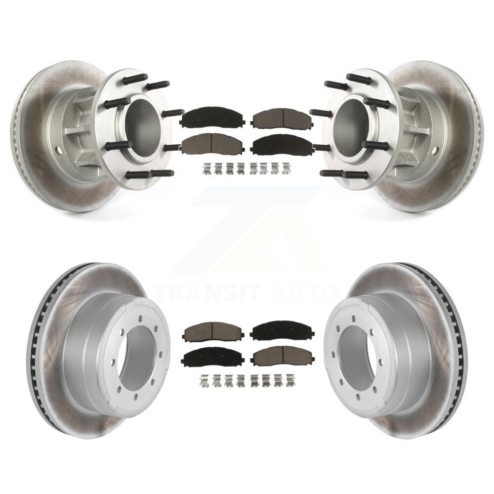[Avant + Arrière] Kit de disque (revêtu) et plaquette (céramique) de frein pour Ford F-350 Super Duty F-250 avec Dual Wheels KGC-102037