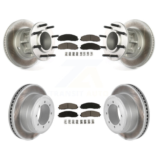 [Avant + Arrière] Kit de disque (revêtu) et plaquette (céramique) de frein pour Ford F-350 Super Duty F-250 avec Dual Wheels KGC-102037