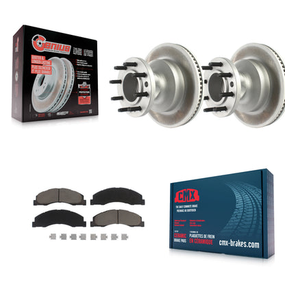 [Avant] Kit de disque (revêtu) et plaquette (céramique) de frein pour Ford E-350 Super Duty E-450 Econoline KGC-102042