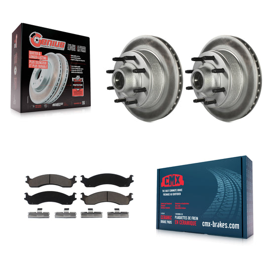 [Avant] Kit de disque (revêtu) et plaquette (céramique) de frein pour Ford E-350 Super Duty E-250 Econoline F-250 HD Club Wagon E-450 KGC-102045
