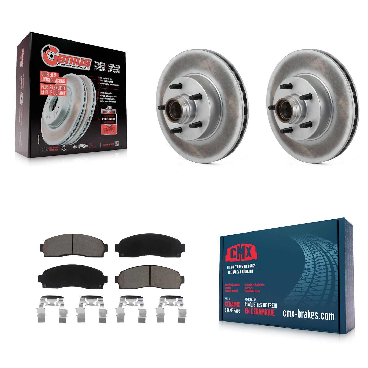 [Avant] Kit de disque (revêtu) et plaquette (céramique) de frein pour 2010-2011 Ford Ranger RWD KGC-102046