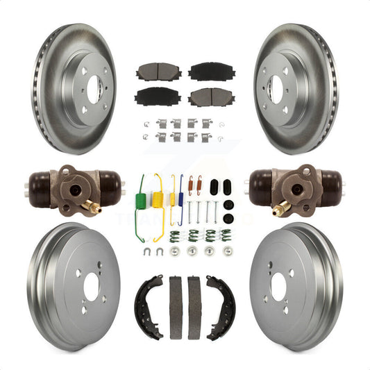 [Avant + Arrière] Kit de disque (revêtu) et plaquette (céramique) de frein pour Toyota Yaris KGC-102053 par Transit Auto