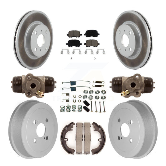 [Avant + Arrière] Kit de disque (revêtu) et plaquette (céramique) de frein pour Toyota Corolla Non-ABS KGC-102067