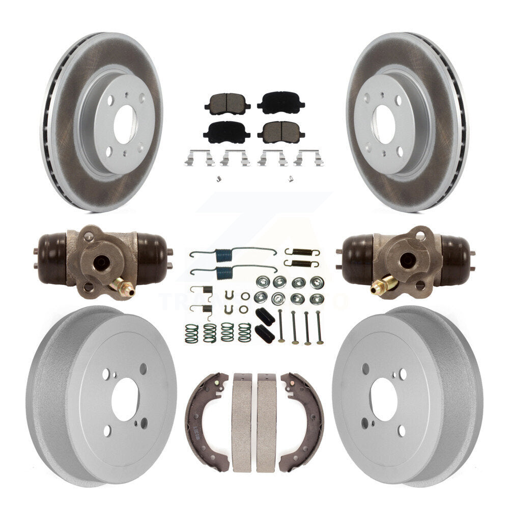 [Avant + Arrière] Kit de disque (revêtu) et plaquette (céramique) de frein pour 2002 Toyota Corolla Non-ABS From 04 02 KGC-102068