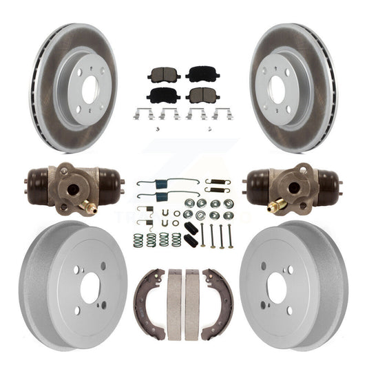 [Avant + Arrière] Kit de disque (revêtu) et plaquette (céramique) de frein pour 2002 Toyota Corolla Non-ABS From 04 02 KGC-102068