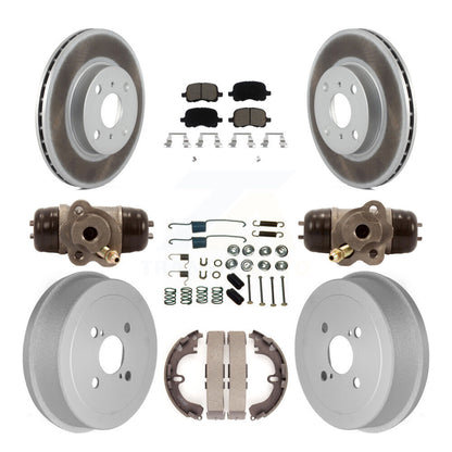 [Avant + Arrière] Kit de disque (revêtu) et plaquette (céramique) de frein pour Toyota Corolla Chevrolet Prizm Non-ABS KGC-102070