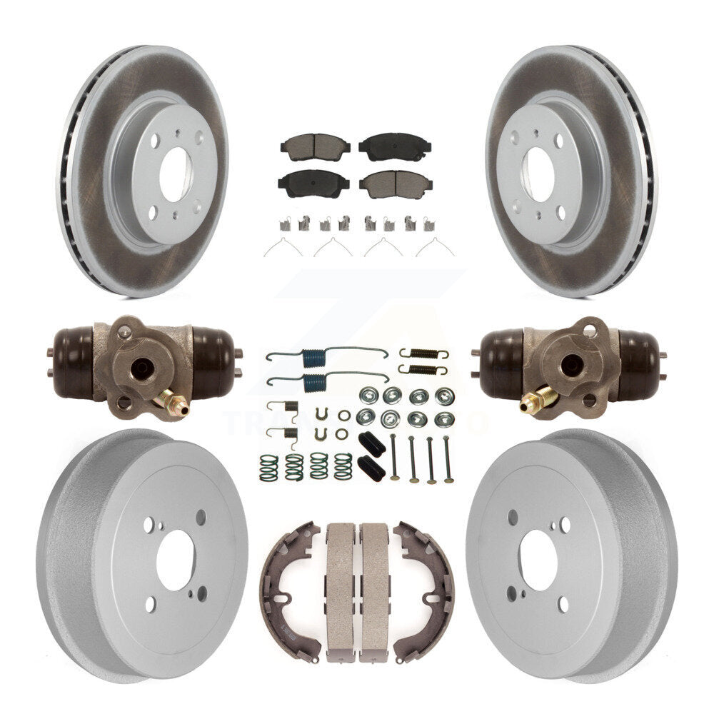 [Avant + Arrière] Kit de disque (revêtu) et plaquette (céramique) de frein pour 1993-1997 Toyota Corolla Geo Prizm KGC-102071