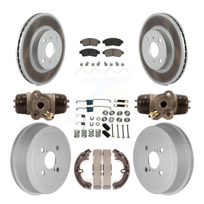 [Avant + Arrière] Kit de disque (revêtu) et plaquette (céramique) de frein pour 1993-1997 Toyota Corolla Geo Prizm KGC-102071
