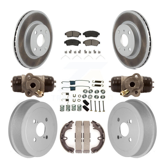 [Avant + Arrière] Kit de disque (revêtu) et plaquette (céramique) de frein pour 1993-1997 Toyota Corolla Geo Prizm KGC-102071