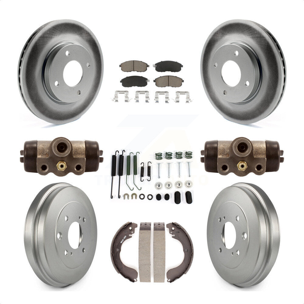 [Avant + Arrière] Kit de disque (revêtu) et plaquette (céramique) de frein pour Nissan Sentra Versa Cube KGC-102074 par Transit Auto