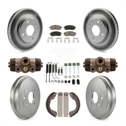 [Avant + Arrière] Kit de disque (revêtu) et plaquette (céramique) de frein pour Nissan Sentra Versa Cube KGC-102074 par Transit Auto