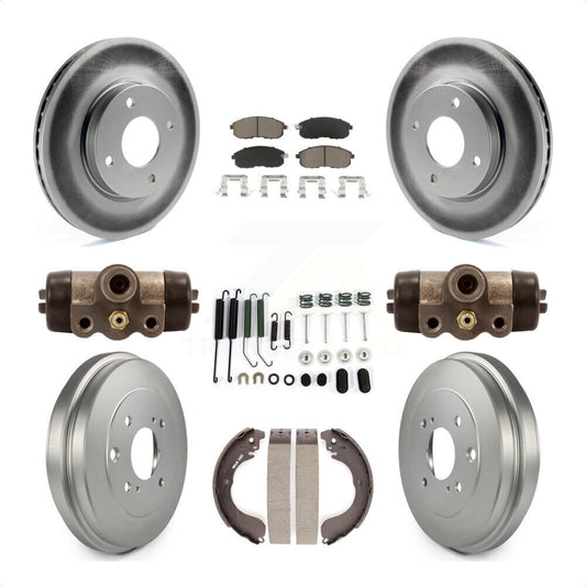 [Avant + Arrière] Kit de disque (revêtu) et plaquette (céramique) de frein pour Nissan Sentra Versa Cube KGC-102074 par Transit Auto