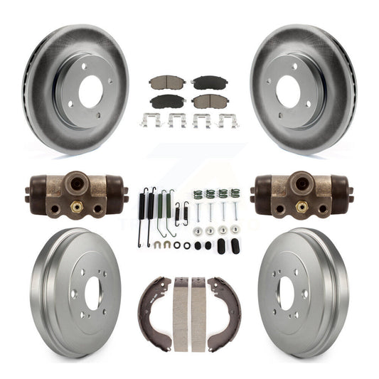 [Avant + Arrière] Kit de disque (revêtu) et plaquette (céramique) de frein pour Nissan Sentra Versa Cube KGC-102074