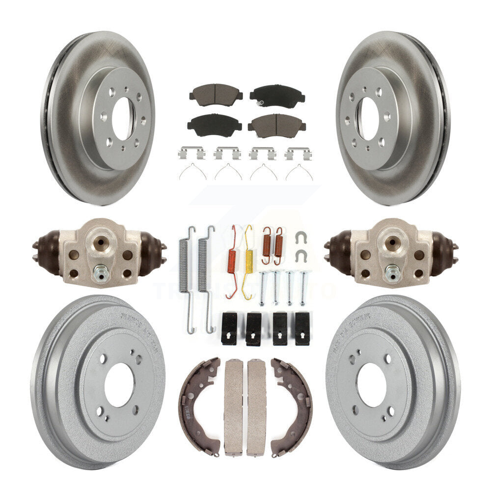 [Avant + Arrière] Kit de disque (revêtu) et plaquette (céramique) de frein pour Honda Fit KGC-102076