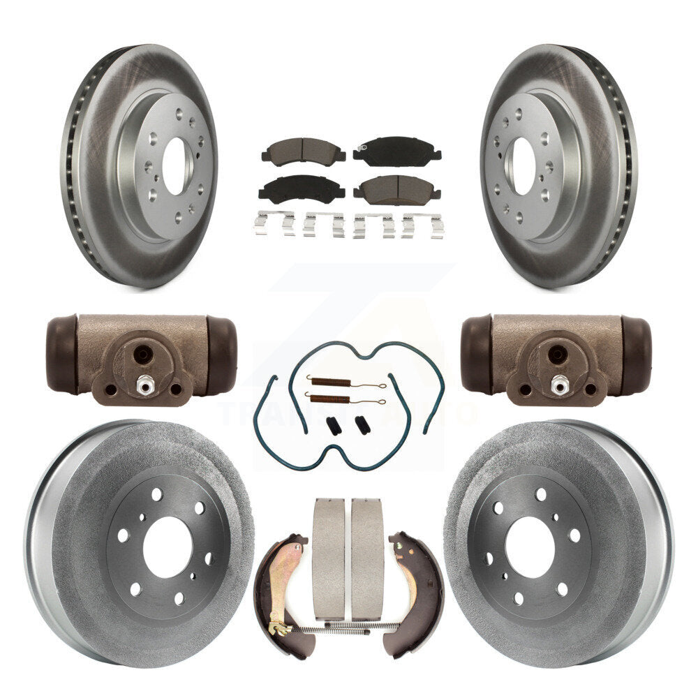 [Avant + Arrière] Kit de disque (revêtu) et plaquette (céramique) de frein pour 2009 Chevrolet Silverado 1500 GMC Sierra avec 7000 Lb GVW Except Vehicles Using Hold Down Pins KGC-102092