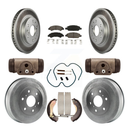 [Avant + Arrière] Kit de disque (revêtu) et plaquette (céramique) de frein pour 2009 Chevrolet Silverado 1500 GMC Sierra avec 7000 Lb GVW Except Vehicles Using Hold Down Pins KGC-102092