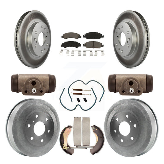 [Avant + Arrière] Kit de disque (revêtu) et plaquette (céramique) de frein pour 2009 Chevrolet Silverado 1500 GMC Sierra avec 7000 Lb GVW Except Vehicles Using Hold Down Pins KGC-102092