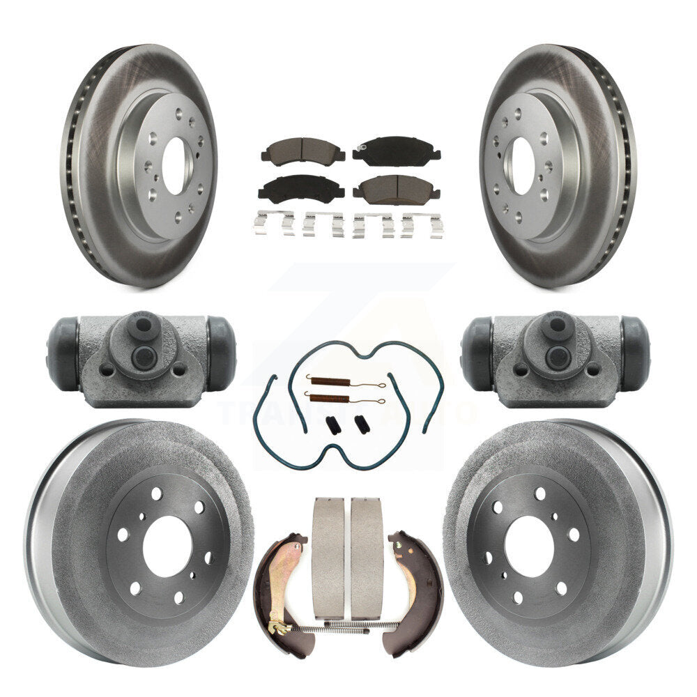 [Avant + Arrière] Kit de disque (revêtu) et plaquette (céramique) de frein pour 2009 Chevrolet Silverado 1500 GMC Sierra avec 6400 Lb GVW Except Vehicles Using Hold Down Pins KGC-102093