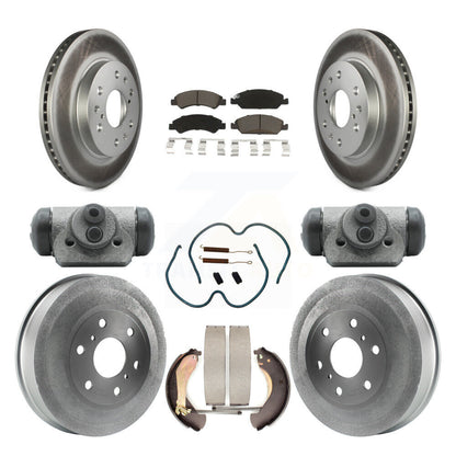 [Avant + Arrière] Kit de disque (revêtu) et plaquette (céramique) de frein pour 2009 Chevrolet Silverado 1500 GMC Sierra avec 6400 Lb GVW Except Vehicles Using Hold Down Pins KGC-102093