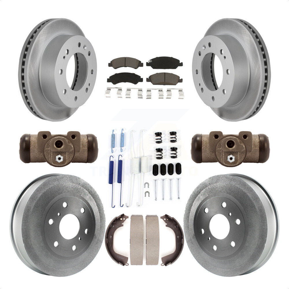 [Avant + Arrière] Kit de disque (revêtu) et plaquette (céramique) de frein pour 2011 Chevrolet Silverado 1500 Hybrid avec 6400 Lb GVW KGC-102098 par Transit Auto