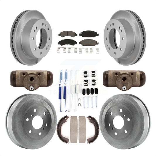 [Avant + Arrière] Kit de disque (revêtu) et plaquette (céramique) de frein pour 2011 Chevrolet Silverado 1500 Hybrid avec 7000 Lb GVW KGC-102099 par Transit Auto