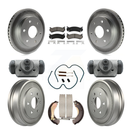 [Avant + Arrière] Kit de disque (revêtu) et plaquette (céramique) de frein pour Chevrolet Silverado 1500 GMC Sierra Classic avec 6400 Lb GVW KGC-102102
