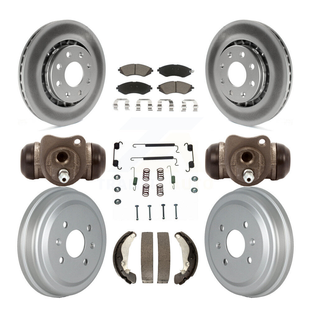 [Avant + Arrière] Kit de disque (revêtu) et plaquette (céramique) de frein pour Chevrolet Aveo Spark Aveo5 Pontiac G3 Suzuki Wave Wave5 Swift+ KGC-102104