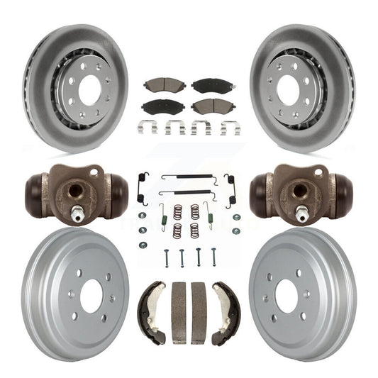 [Avant + Arrière] Kit de disque (revêtu) et plaquette (céramique) de frein pour Chevrolet Aveo Spark Aveo5 Pontiac G3 Suzuki Wave Wave5 Swift+ KGC-102104