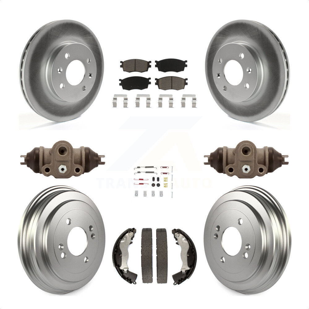[Avant + Arrière] Kit de disque (revêtu) et plaquette (céramique) de frein pour Hyundai Accent Kia Rio Rio5 KGC-102105 par Transit Auto