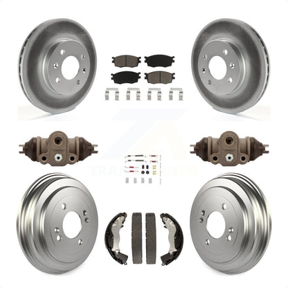 [Avant + Arrière] Kit de disque (revêtu) et plaquette (céramique) de frein pour Hyundai Accent Kia Rio Rio5 KGC-102105 par Transit Auto