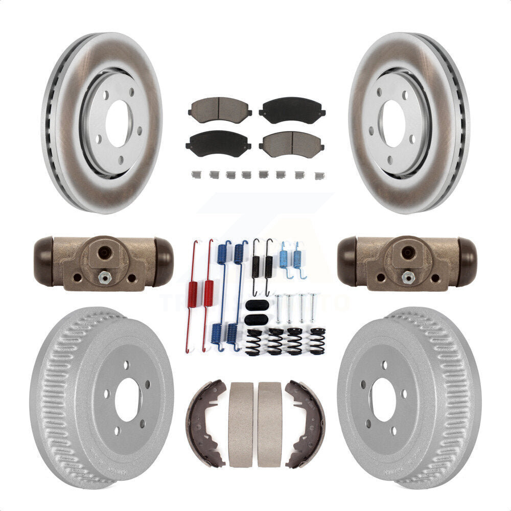[Avant + Arrière] Kit de disque (revêtu) et plaquette (céramique) de frein pour Dodge Chrysler Town & Country Grand Caravan Voyager KGC-102111 par Transit Auto
