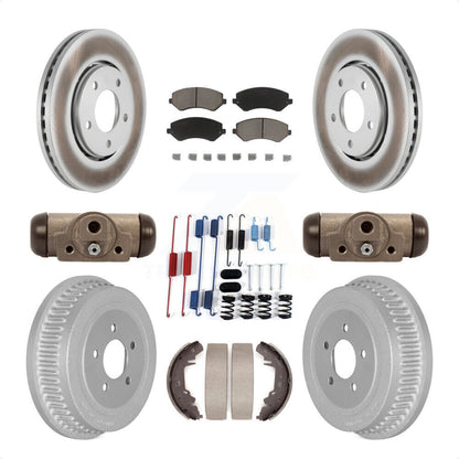 [Avant + Arrière] Kit de disque (revêtu) et plaquette (céramique) de frein pour Dodge Chrysler Town & Country Grand Caravan Voyager KGC-102111 par Transit Auto