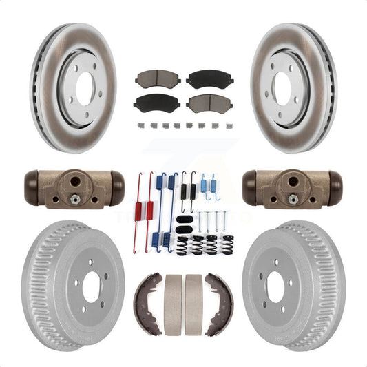 [Avant + Arrière] Kit de disque (revêtu) et plaquette (céramique) de frein pour Dodge Chrysler Town & Country Grand Caravan Voyager KGC-102111 par Transit Auto