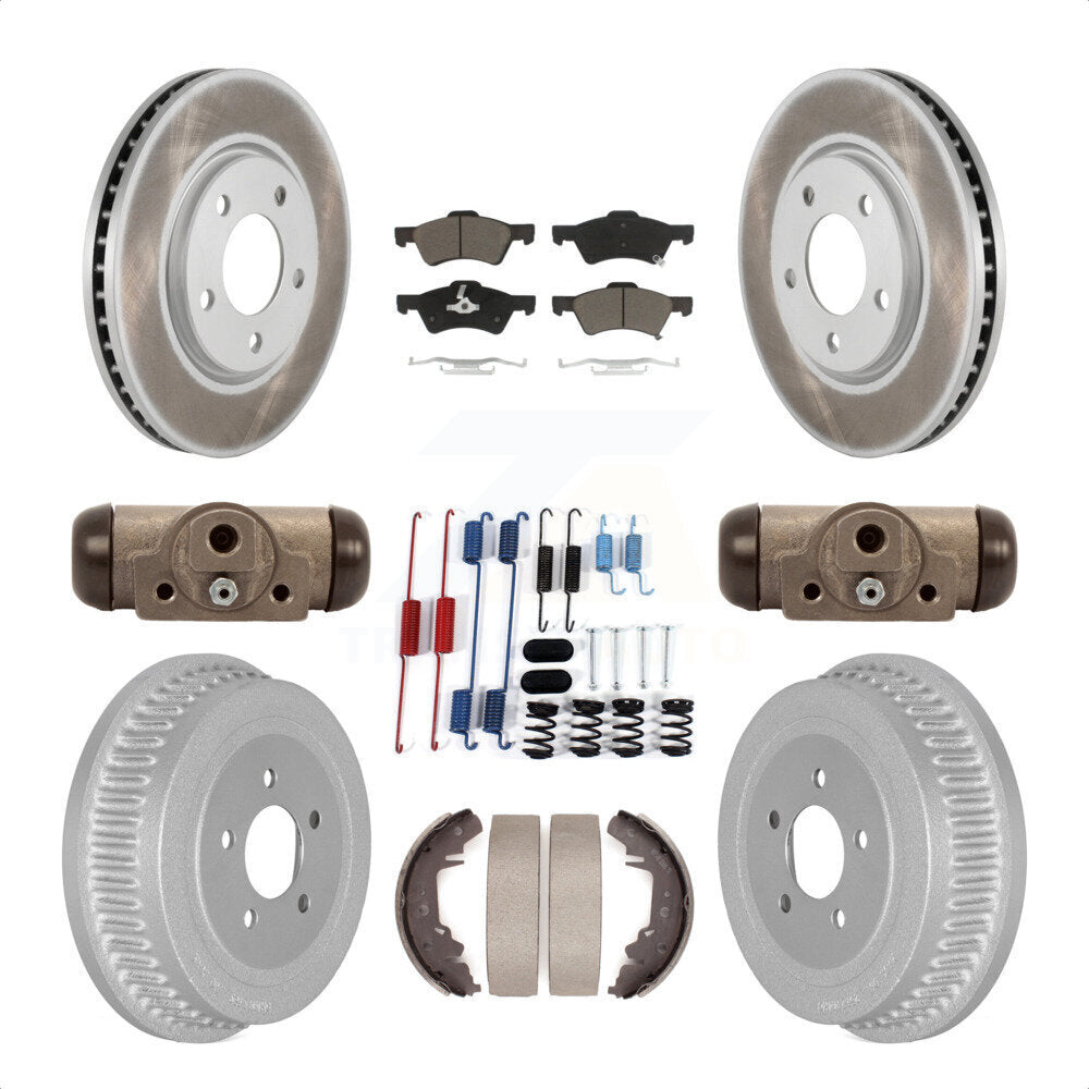 [Avant + Arrière] Kit de disque (revêtu) et plaquette (céramique) de frein pour Dodge Chrysler Town & Country Grand Caravan KGC-102112 par Transit Auto