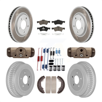 [Avant + Arrière] Kit de disque (revêtu) et plaquette (céramique) de frein pour Dodge Chrysler Town & Country Grand Caravan KGC-102112 par Transit Auto