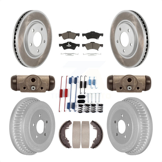 [Avant + Arrière] Kit de disque (revêtu) et plaquette (céramique) de frein pour Dodge Chrysler Town & Country Grand Caravan KGC-102112 par Transit Auto